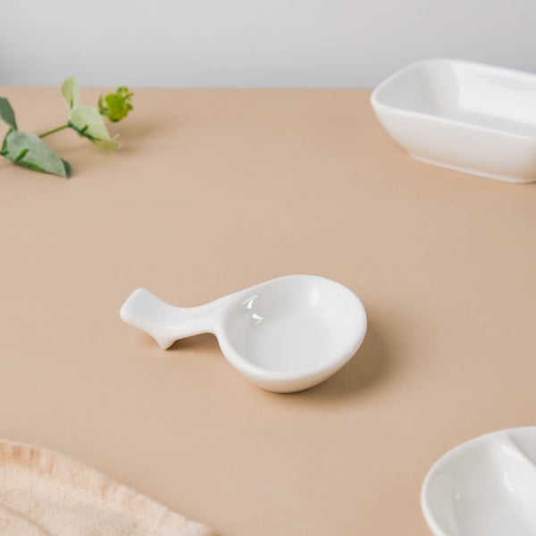 Serena Lily White Ceramic Dip Bowl Chopstick Rest 10 ml - Bowl, ceramic bowl, dip bowls, chutney bowl, dip bowls ceramic | Bowls for dining table & home decor 