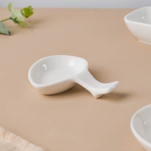 Serena Lily White Ceramic Dip Bowl Chopstick Rest 10 ml - Bowl, ceramic bowl, dip bowls, chutney bowl, dip bowls ceramic | Bowls for dining table & home decor 