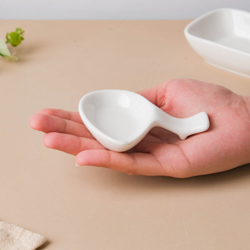 Serena Lily White Ceramic Dip Bowl Chopstick Rest 10 ml - Bowl, ceramic bowl, dip bowls, chutney bowl, dip bowls ceramic | Bowls for dining table & home decor 