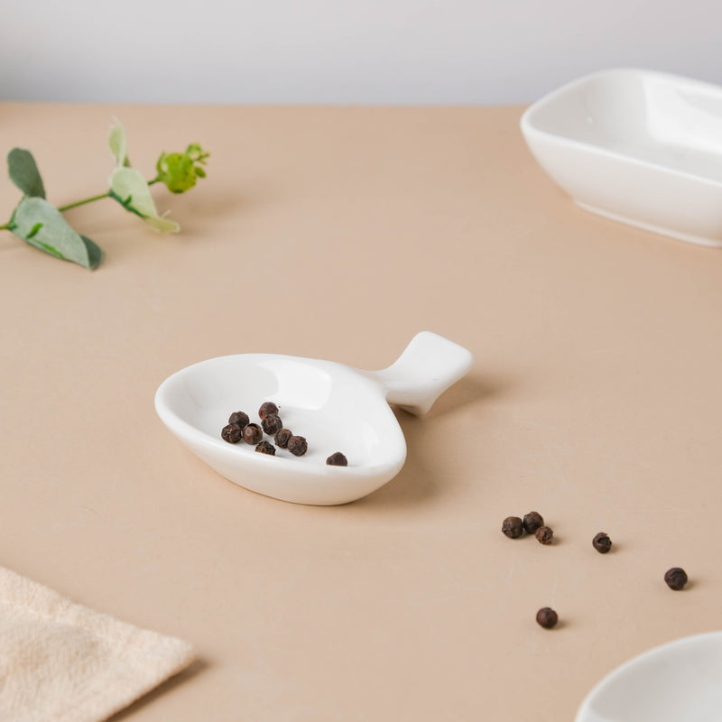 Serena Lily White Ceramic Dip Bowl Chopstick Rest 10 ml - Bowl, ceramic bowl, dip bowls, chutney bowl, dip bowls ceramic | Bowls for dining table & home decor 