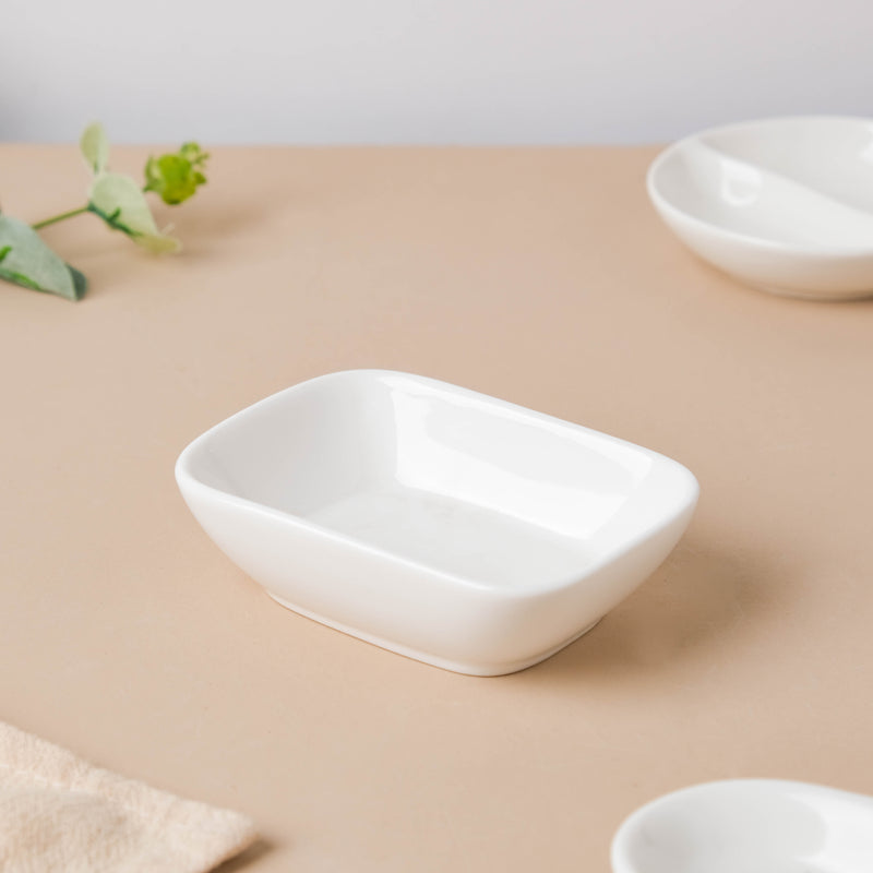 Serena Lily White Ceramic Dessert Plate - Bowl, ceramic bowl, dip bowls, chutney bowl, dip bowls ceramic | Bowls for dining table & home decor 