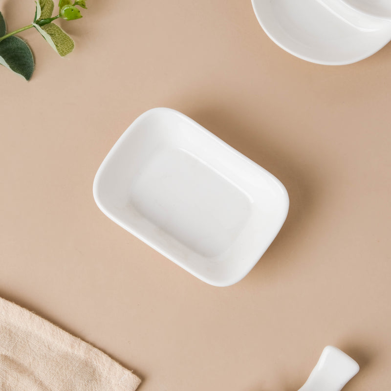 Serena Lily White Ceramic Dessert Plate - Bowl, ceramic bowl, dip bowls, chutney bowl, dip bowls ceramic | Bowls for dining table & home decor 