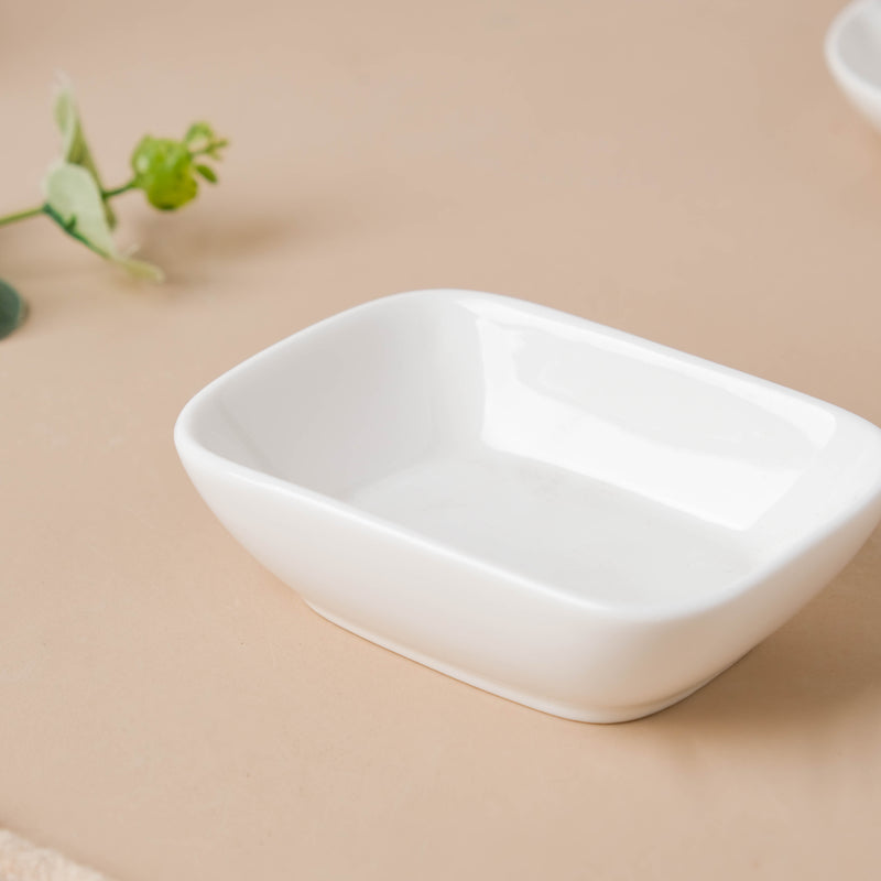 Serena Lily White Ceramic Dessert Plate - Bowl, ceramic bowl, dip bowls, chutney bowl, dip bowls ceramic | Bowls for dining table & home decor 
