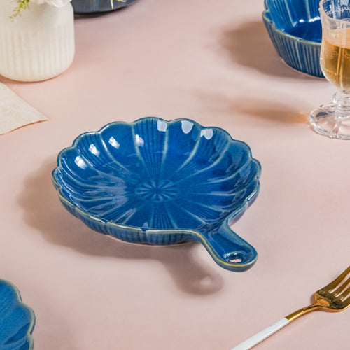 Ocean Plate With Handle Blue - Ceramic platter, serving platter, fruit platter | Plates for dining table & home decor