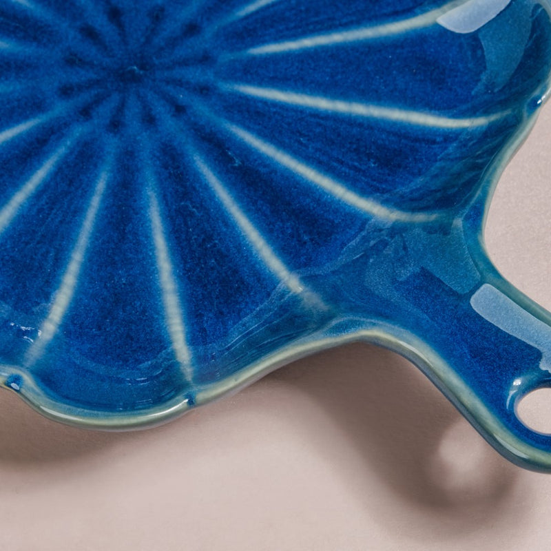 Ocean Square Dish with Handle Blue - Ceramic platter, serving platter, fruit platter | Plates for dining table & home decor