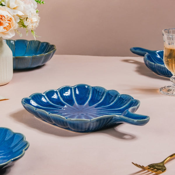 Ocean Square Dish with Handle Blue - Ceramic platter, serving platter, fruit platter | Plates for dining table & home decor