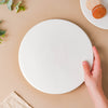 Serena Snowy White Round Platter Medium - Ceramic platter, serving platter, fruit platter | Plates for dining table & home decor