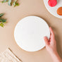 Serena Snowy White Round Platter Small - Ceramic platter, serving platter, fruit platter | Plates for dining table & home decor