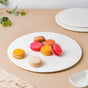 Serena Snowy White Round Platter Large - Ceramic platter, serving platter, fruit platter | Plates for dining table & home decor