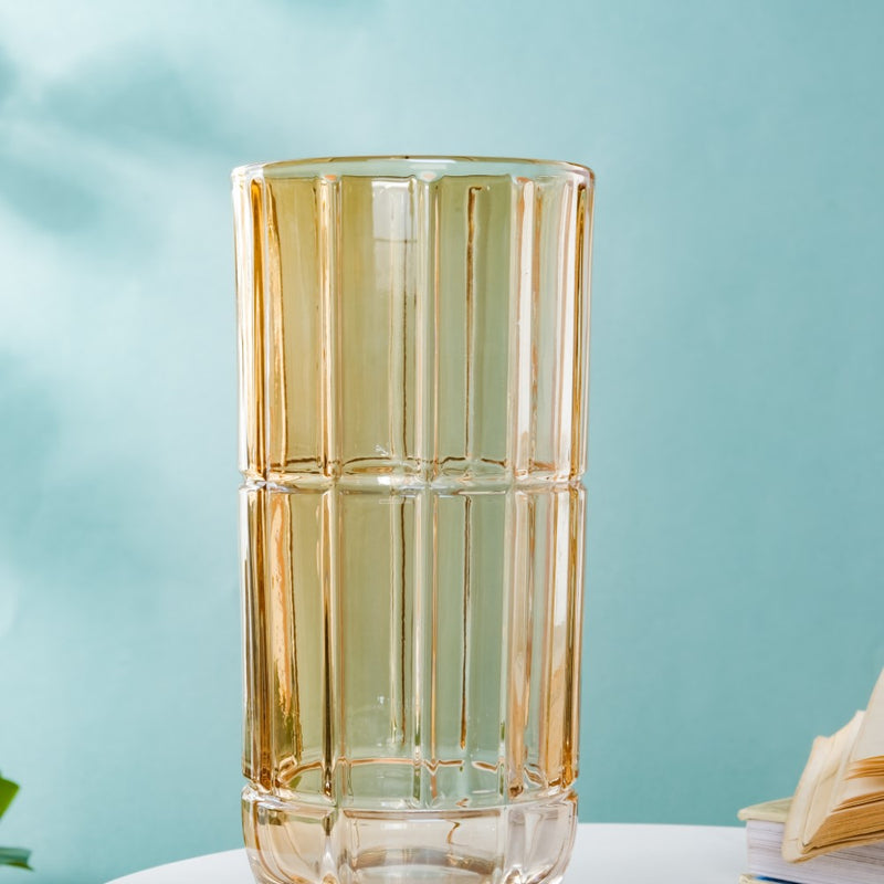 Medium Glass Vase - Flower vase for home decor, office and gifting | Home decoration items