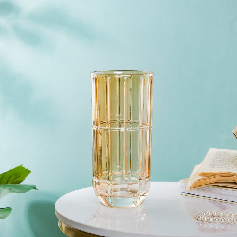 Medium Glass Vase - Flower vase for home decor, office and gifting | Home decoration items