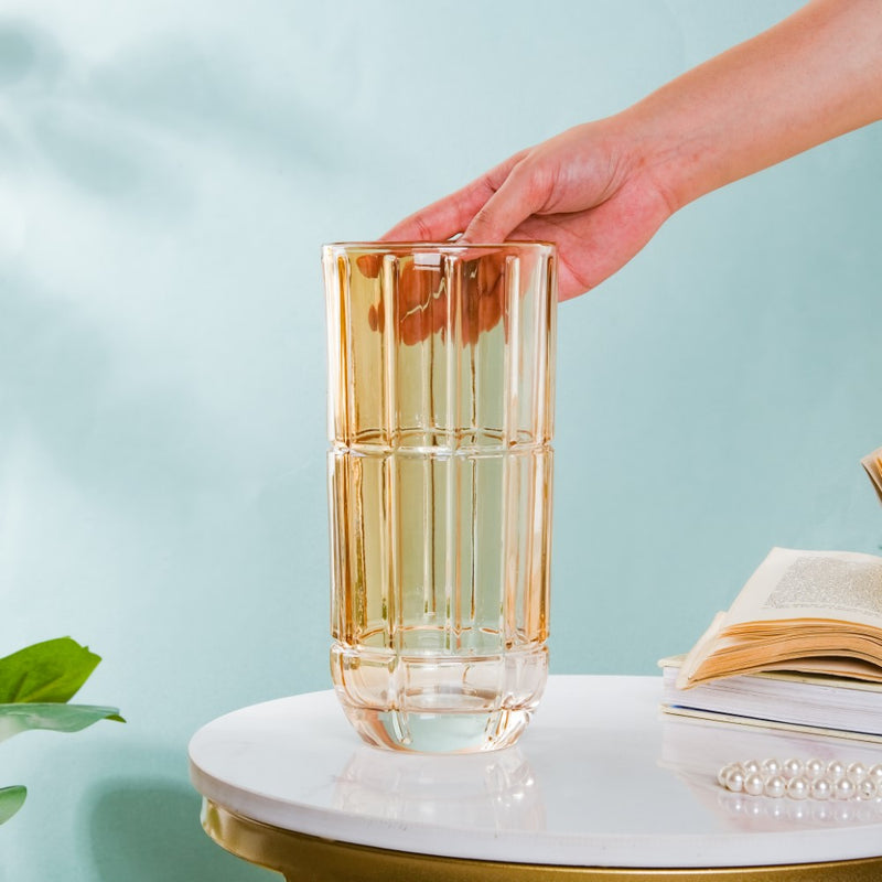 Medium Glass Vase - Flower vase for home decor, office and gifting | Home decoration items