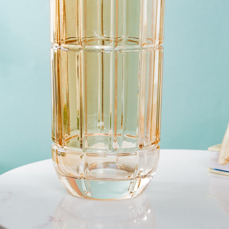 Medium Glass Vase - Flower vase for home decor, office and gifting | Home decoration items