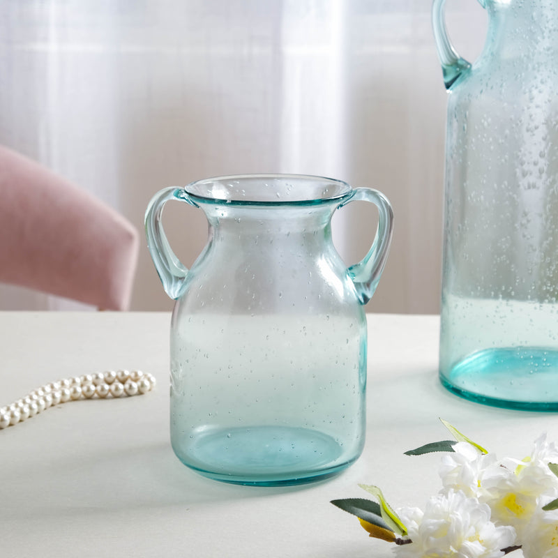 Small Glass Jar Vase - Flower vase for home decor, office and gifting | Home decoration items