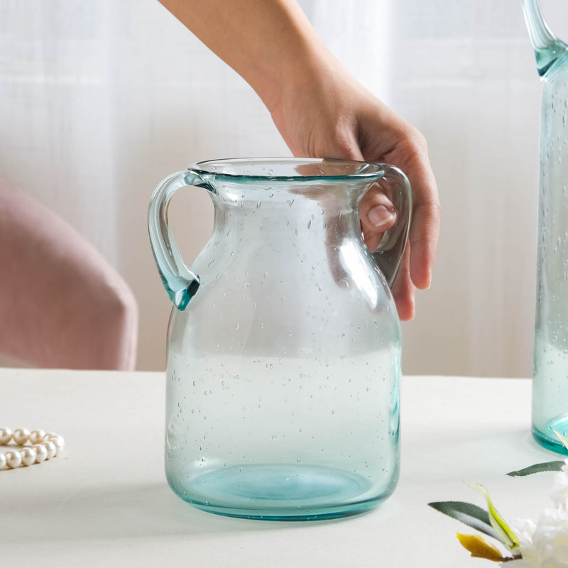 Small Glass Jar Vase - Flower vase for home decor, office and gifting | Home decoration items