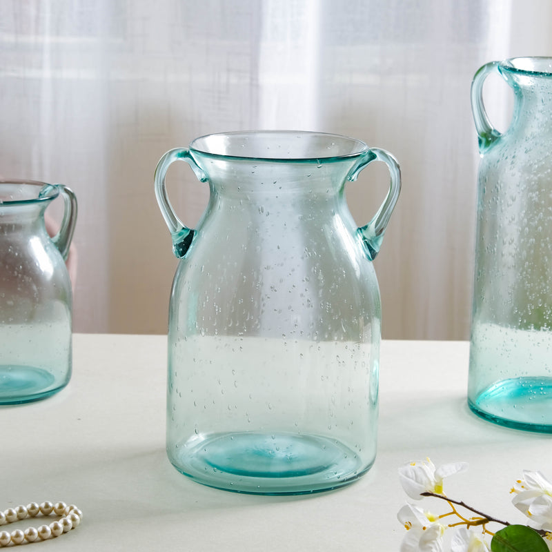 Medium Glass Vase Jar - Flower vase for home decor, office and gifting | Home decoration items