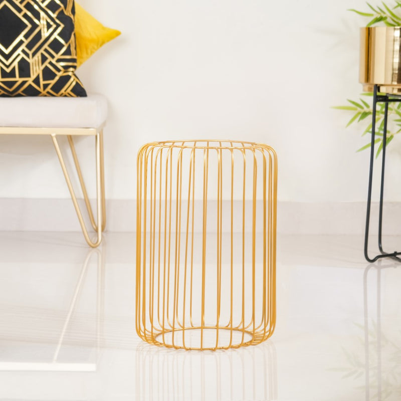 Chic Floor Planter With Gold Stand- Chic Floor Planter, Wired Stand Planter, Modern Floor Planter, Decorative Wired Stand, Stylish Planter with Stand