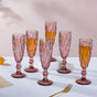 Crystal Textured Champagne Glass Mauve Set Of 6 150 ml