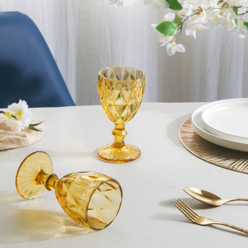 Textured Drinkware Glass Amber Set Of 6 250 ml