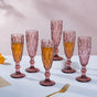 Crystal Textured Champagne Glass Mauve Set Of 6 150 ml