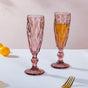 Crystal Textured Champagne Glass Mauve Set Of 6 150 ml