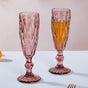 Crystal Textured Champagne Glass Mauve Set Of 6 150 ml