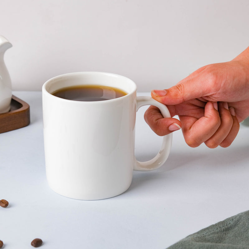 Serena White Truffle Mug 300 ml- Mug for coffee, tea mug, cappuccino mug | Cups and Mugs for Coffee Table & Home Decor