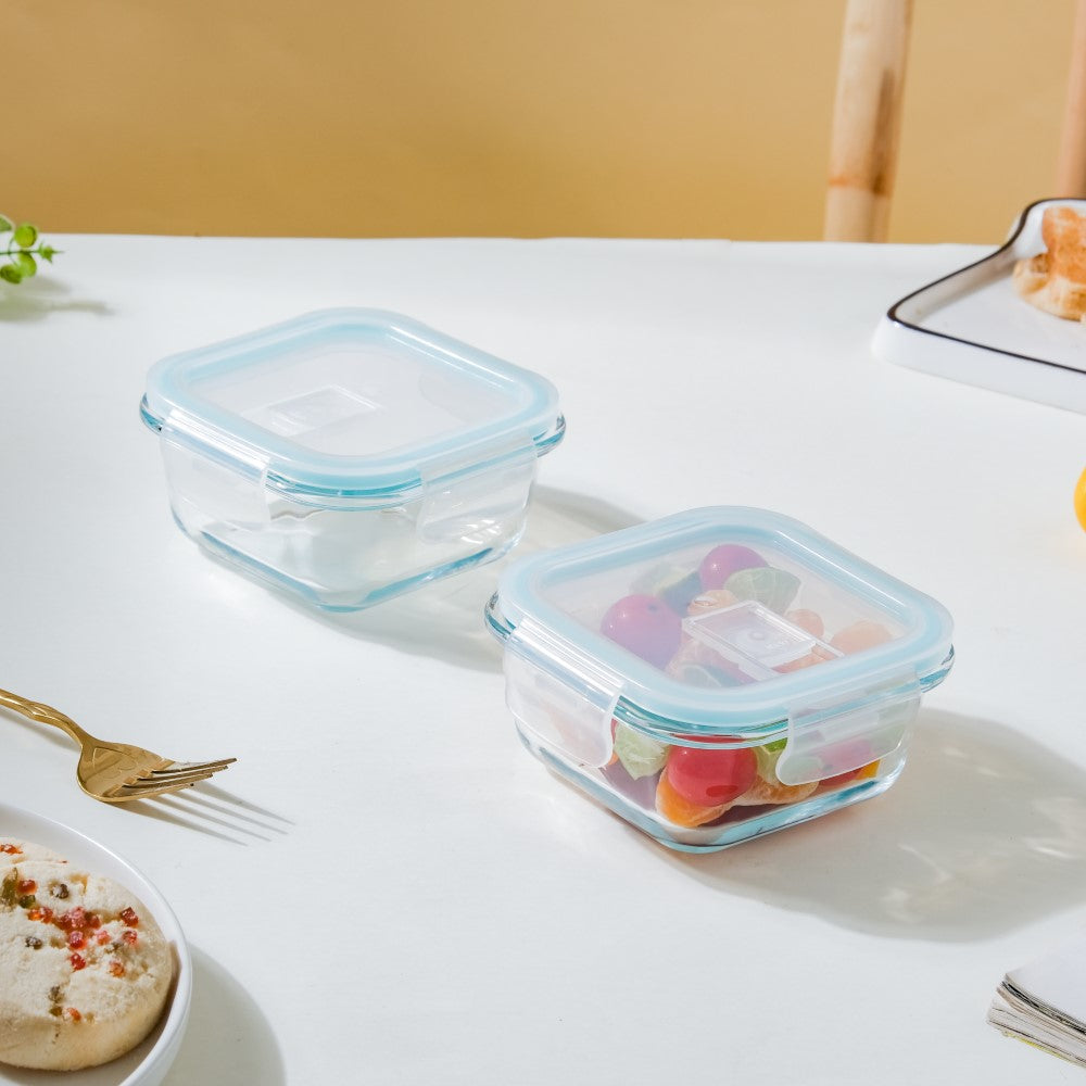 Built Glass Lunch Box With Utensils 900ml Cutlery Food Travel