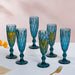 Crystal Textured Champagne Glass Blue Set Of 6 150 ml