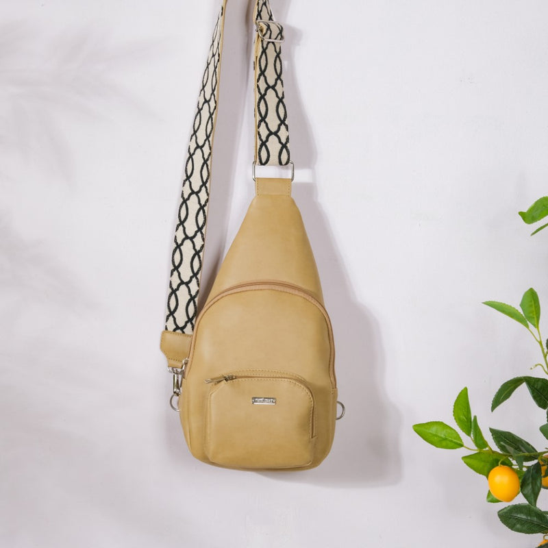 One Shoulder Sling Bag Beige