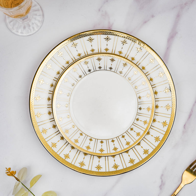 Aurelea Striped Dinner Plate - Serving plate, lunch plate, ceramic dinner plates| Plates for dining table & home decor