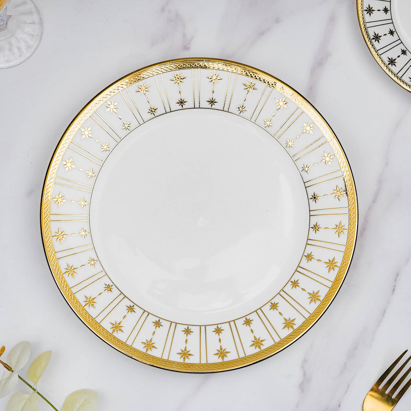 Aurelea Striped Dinner Plate - Serving plate, lunch plate, ceramic dinner plates| Plates for dining table & home decor