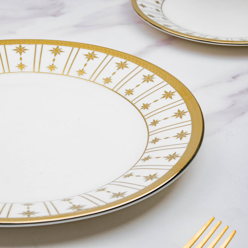 Aurelea Striped Dinner Plate - Serving plate, lunch plate, ceramic dinner plates| Plates for dining table & home decor