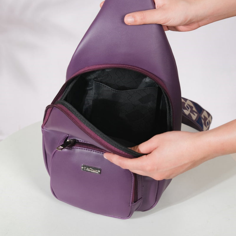 One Shoulder Cross Body Bag Purple