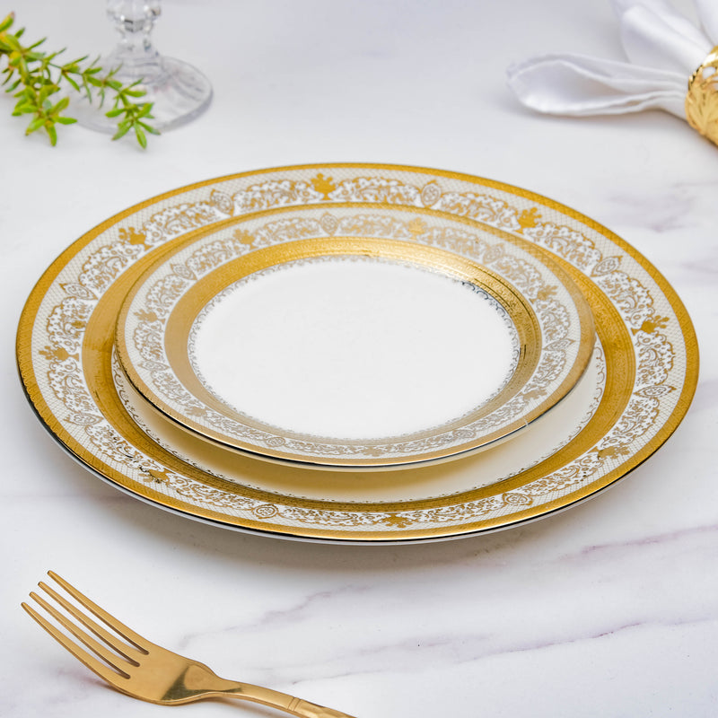 Aurelea Vintage Dinner Plate - Serving plate, lunch plate, ceramic dinner plates| Plates for dining table & home decor