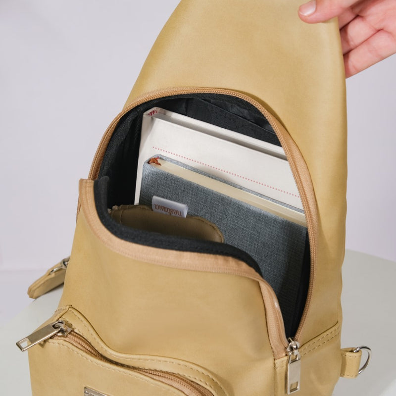 One Shoulder Sling Bag Beige