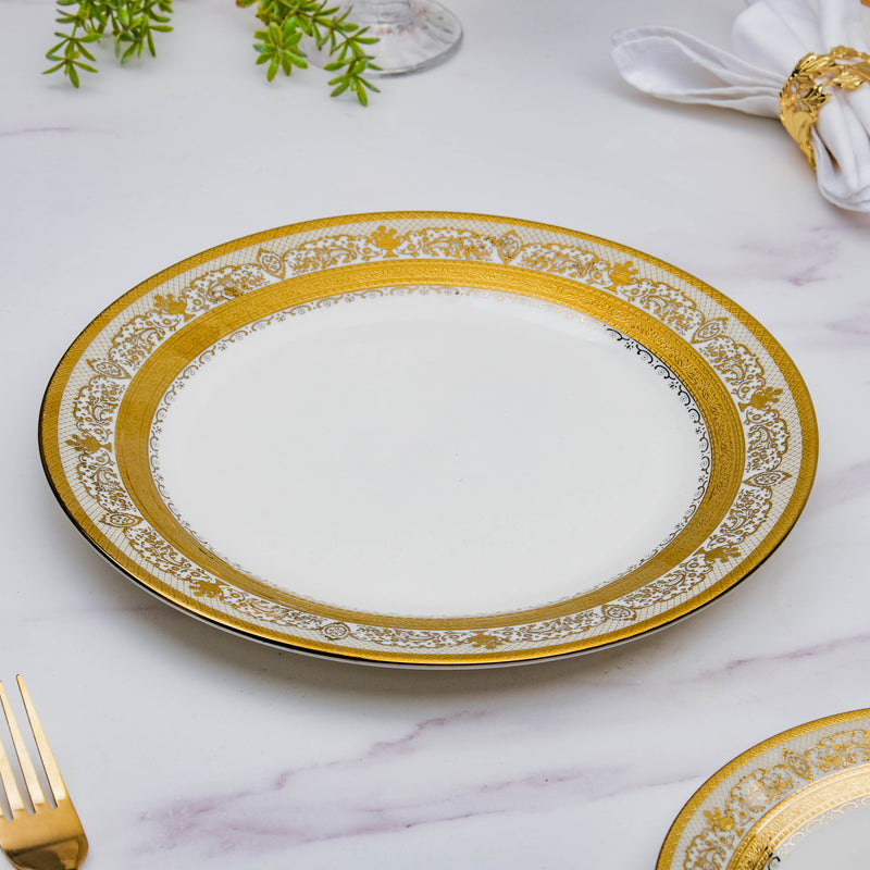 Aurelea Vintage Dinner Plate - Serving plate, lunch plate, ceramic dinner plates| Plates for dining table & home decor