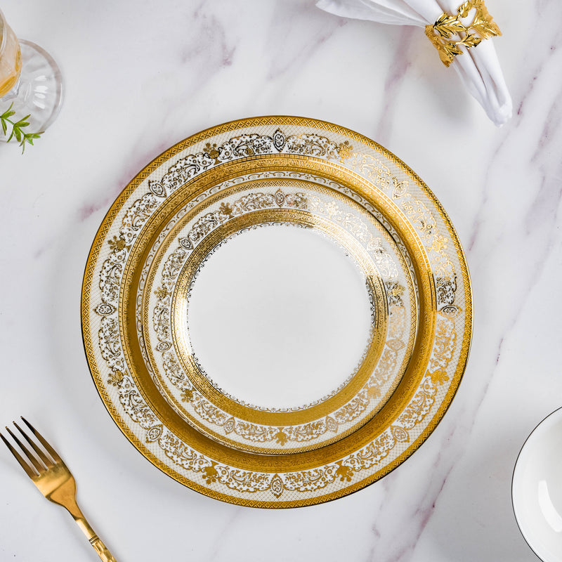 Aurelea Vintage Dinner Plate - Serving plate, lunch plate, ceramic dinner plates| Plates for dining table & home decor