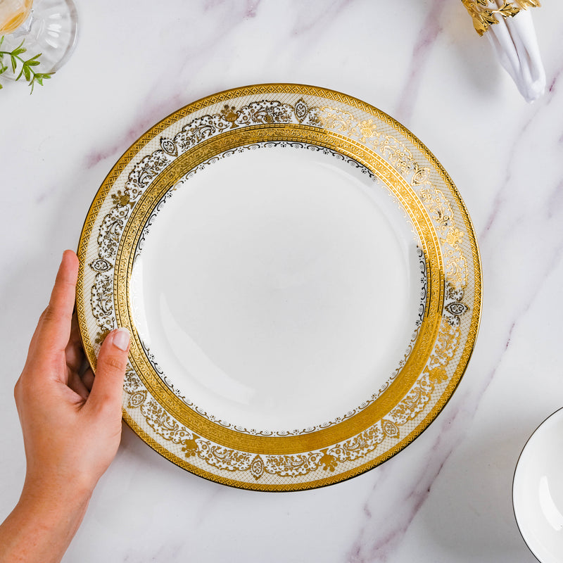 Aurelea Vintage Dinner Plate - Serving plate, lunch plate, ceramic dinner plates| Plates for dining table & home decor