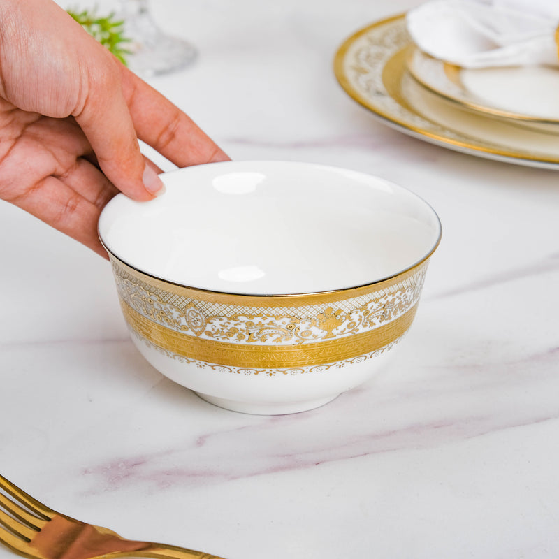 Aurelea Vintage Ceramic Bowl 300 ml - Bowl, soup bowl, ceramic bowl, snack bowls, curry bowl, popcorn bowls | Bowls for dining table & home decor