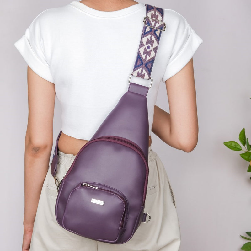 One Shoulder Cross Body Bag Purple