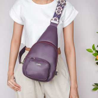 One Shoulder Cross Body Bag Purple