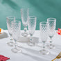 Textured Glassware Transparent Set Of 6 150 ml