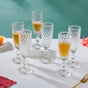 Textured Glassware Transparent Set Of 6 150 ml