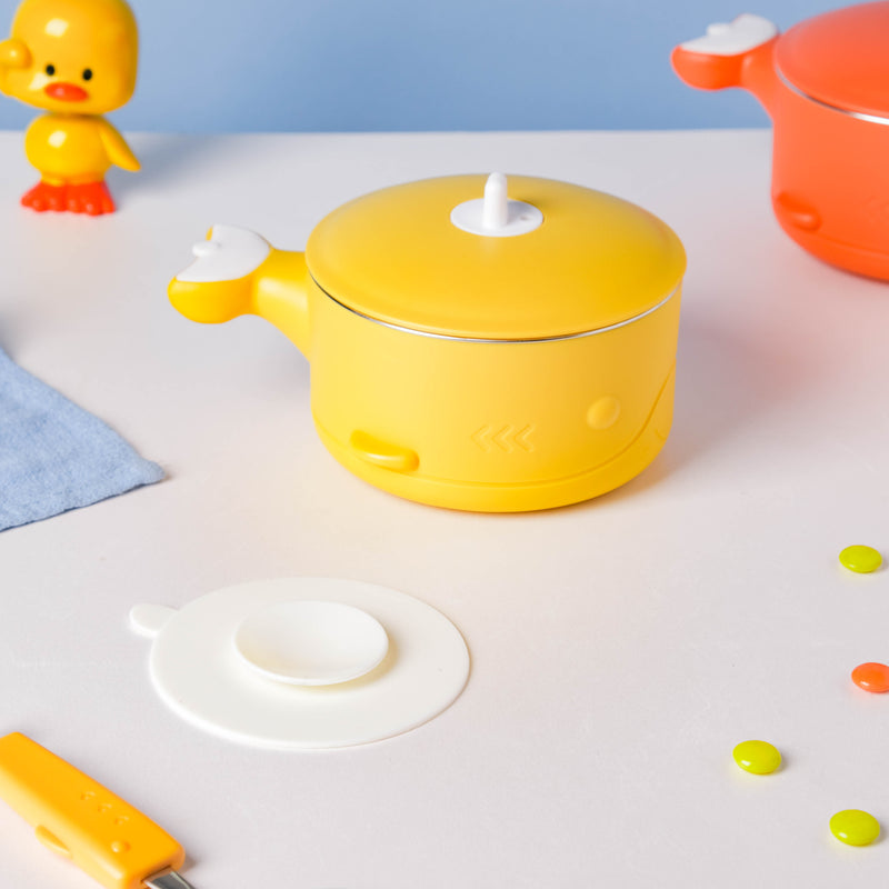 Stay Warm Steel Bowl With Suction Base Yellow 350 ml - Kids Lunch Box