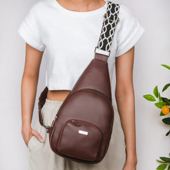 One Shoulder Crossbody Sling Bag Brown