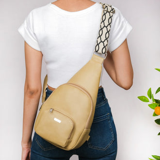 One Shoulder Sling Bag Beige