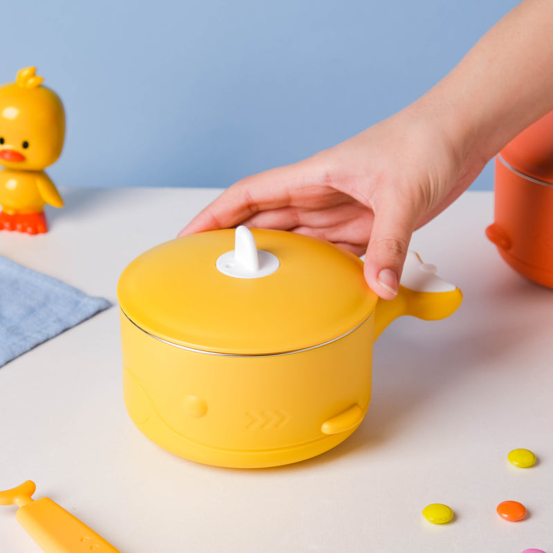 Stay Warm Steel Bowl With Suction Base Yellow 350 ml - Kids Lunch Box