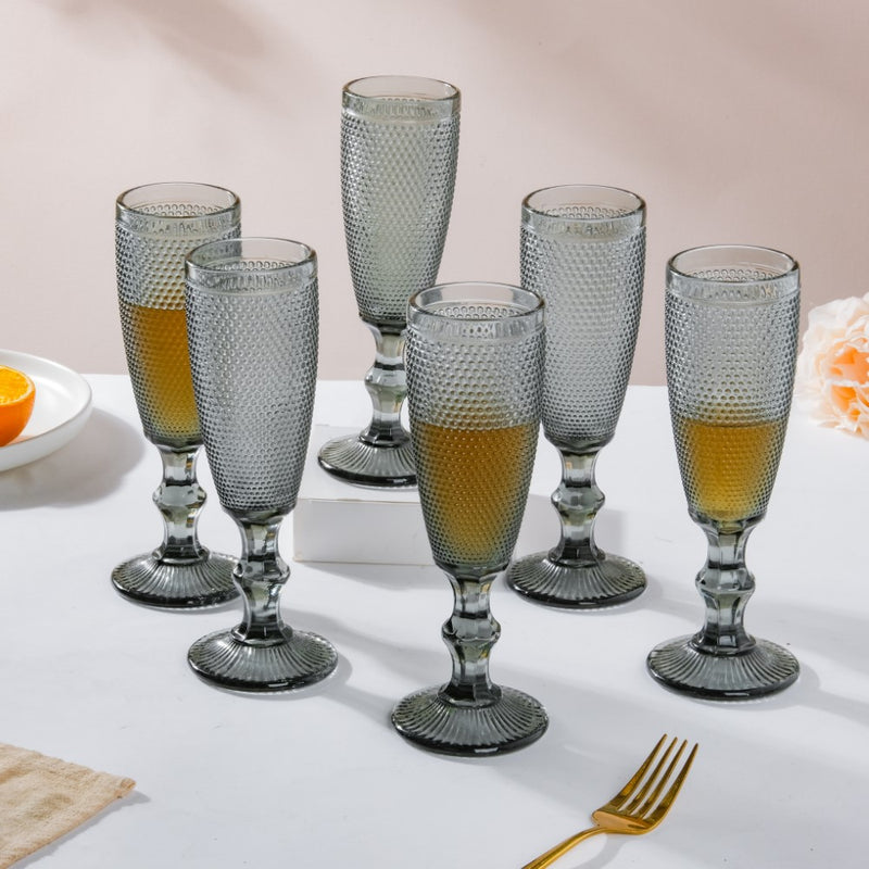 Mimosa Glass Grey Set Of 6 150 ml
