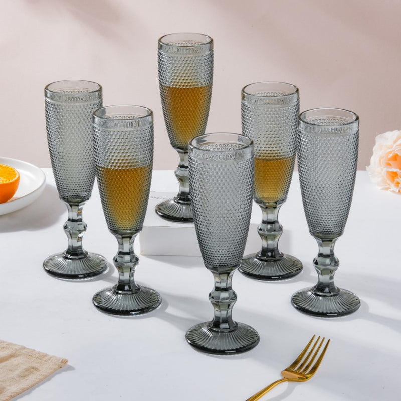 Mimosa Glass Grey Set Of 6 150 ml
